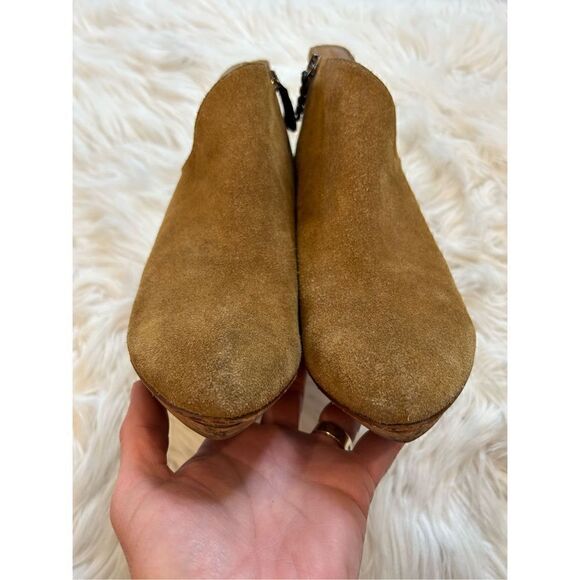 Matt Bernson Suede booties tan cut out ankle size 9.5 platform - Picture 4 of 8